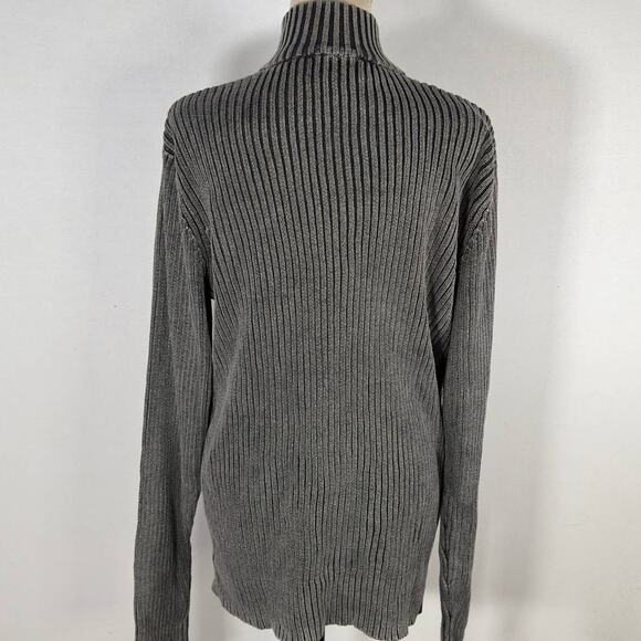 G by Guess Ribbed Long Sleeve Zip-Up Cardigan Gray Women's Size XXL - Picture 3 of 7